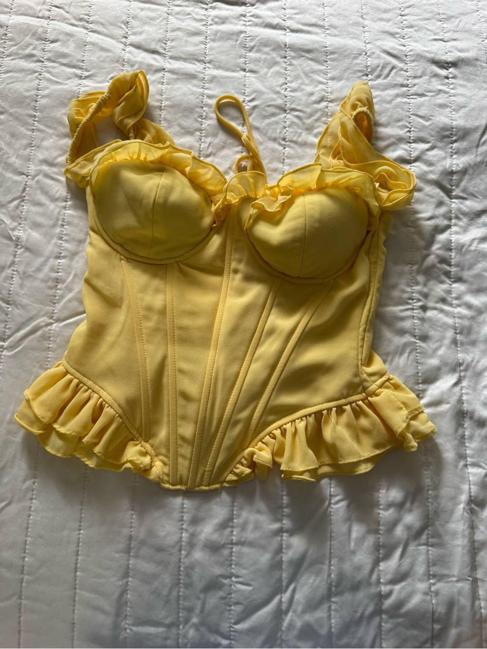 Windsor Yellow Ruffle Bustier